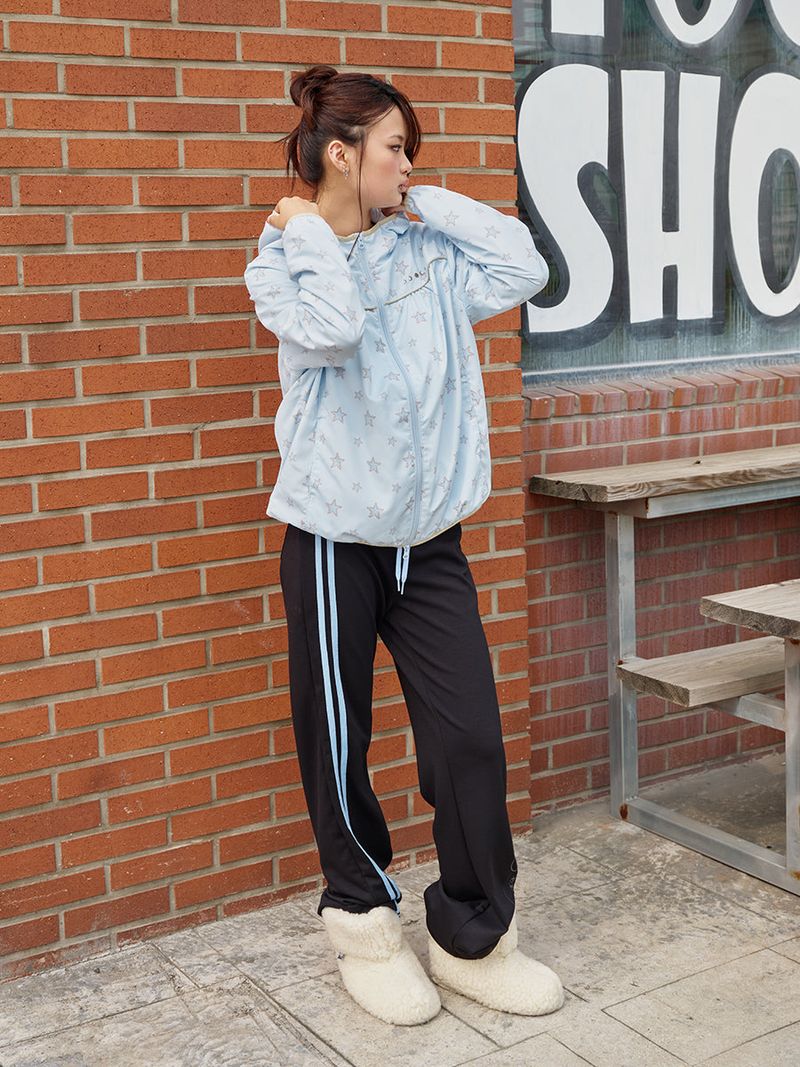 SHIRRING WINDBREAKER LIGHT BLUE