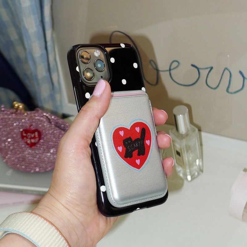 [MADE]Red Love-Scary Cat Magsafe Cardcase(2 Piece Storage)