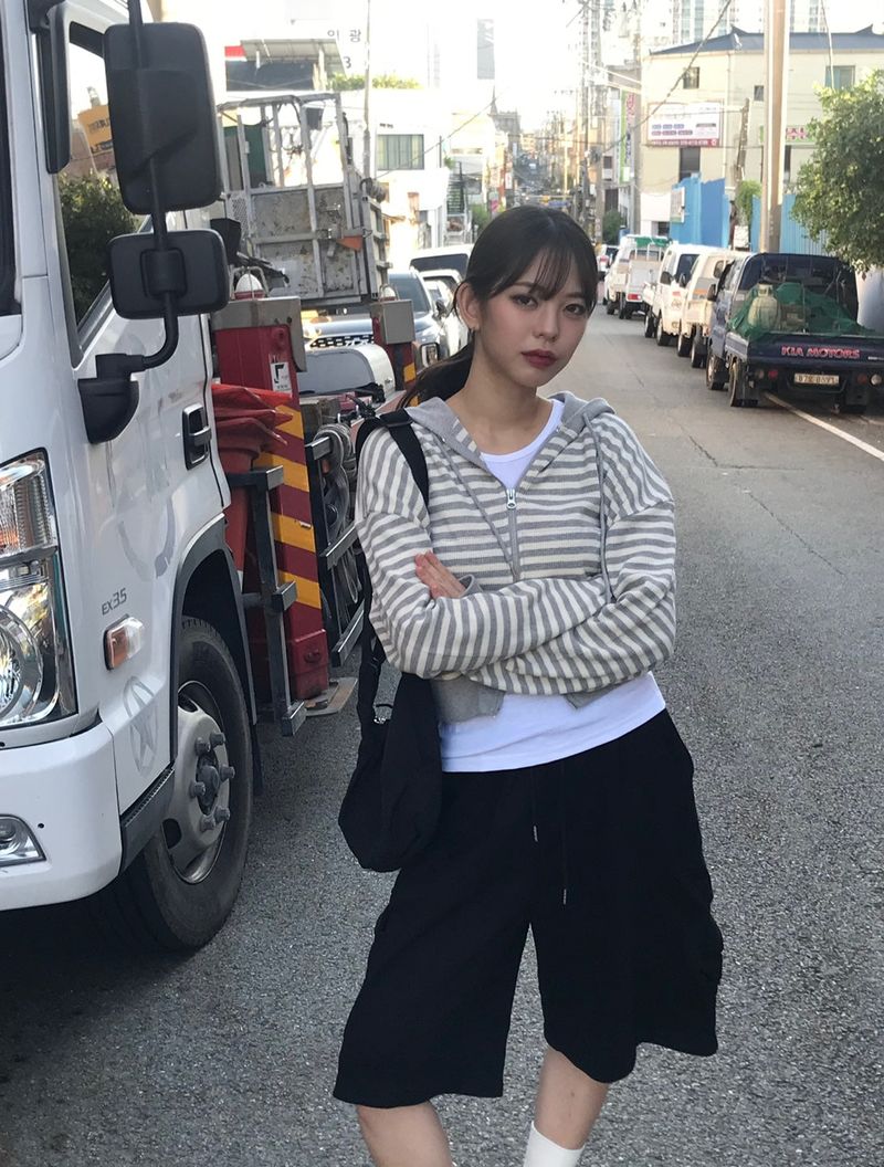 Camila stripe zip up