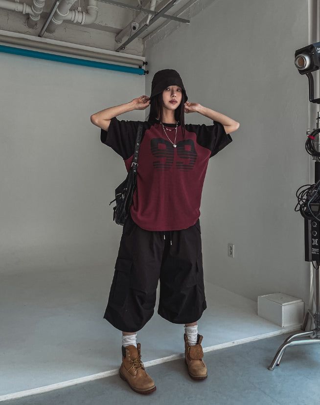 Bulky Pintuck Cargo Bermuda Pants