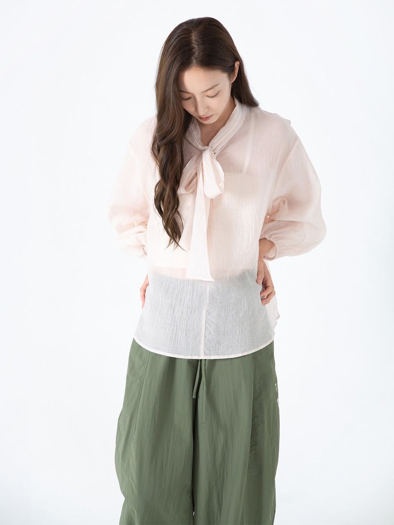 Ribbon Tie Blouse (Pink)