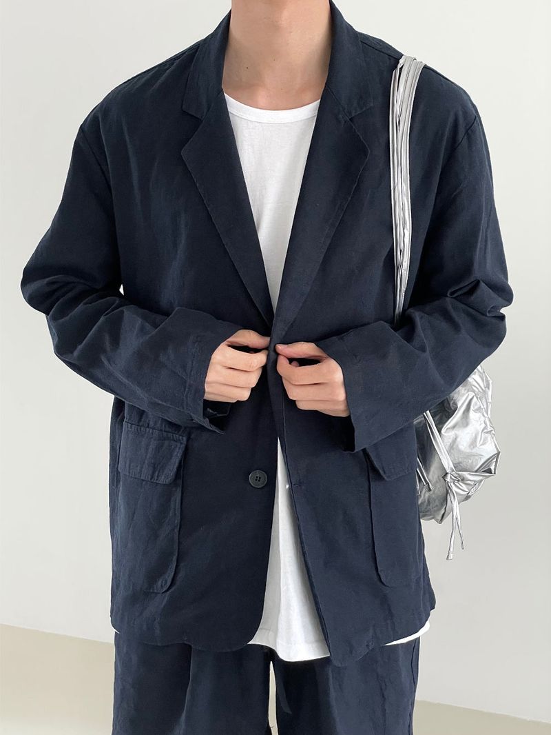 Basic Linen set up blazer jk
