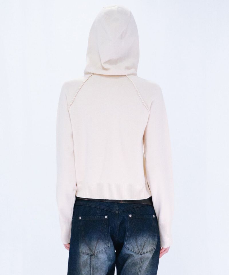 KNIT HOODIE TOP