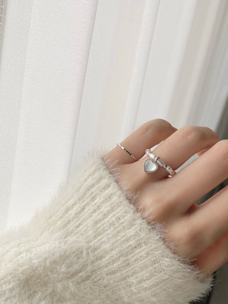 Shining Heart Layered Ring Set
