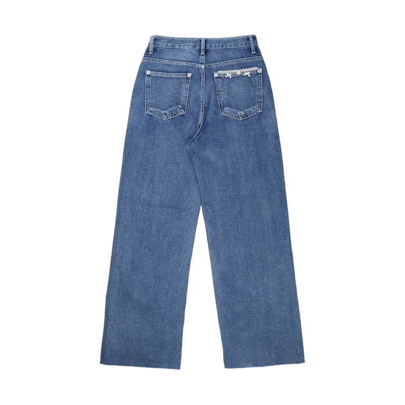 ロゼットデニムパンツ