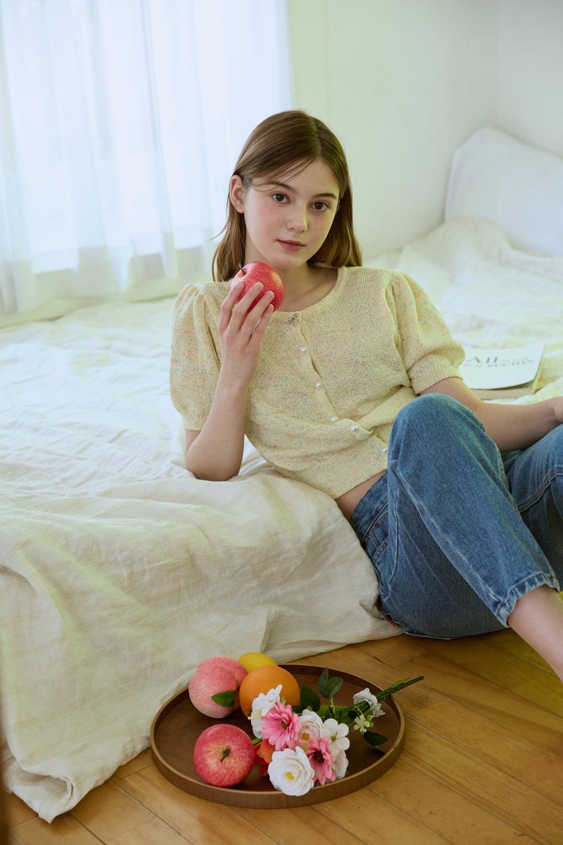 PINK PINEAPPLE（ピンクパイナップル）の「PASTEL MIX HALF CARDIGAN (4 COLORS)（）」