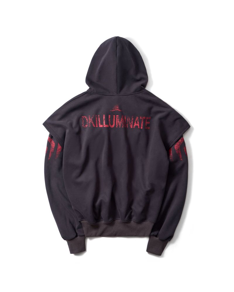 DOUBLE LAYER GREY HOODIE