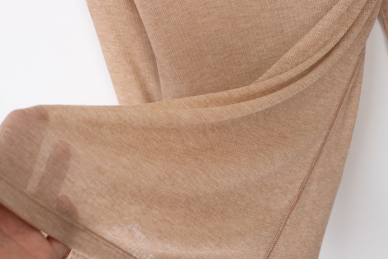 Wool boat neck T (Beige)