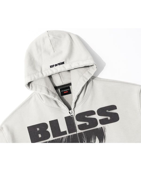 RG Bliss Washed Zip-up hoodie (Ecru)