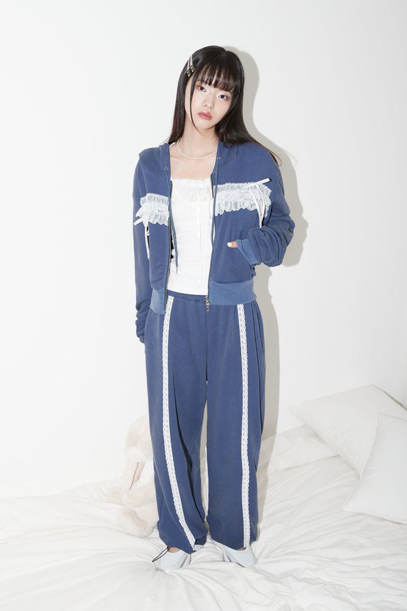 LACE  PIGMENT PANTS (NAVY)