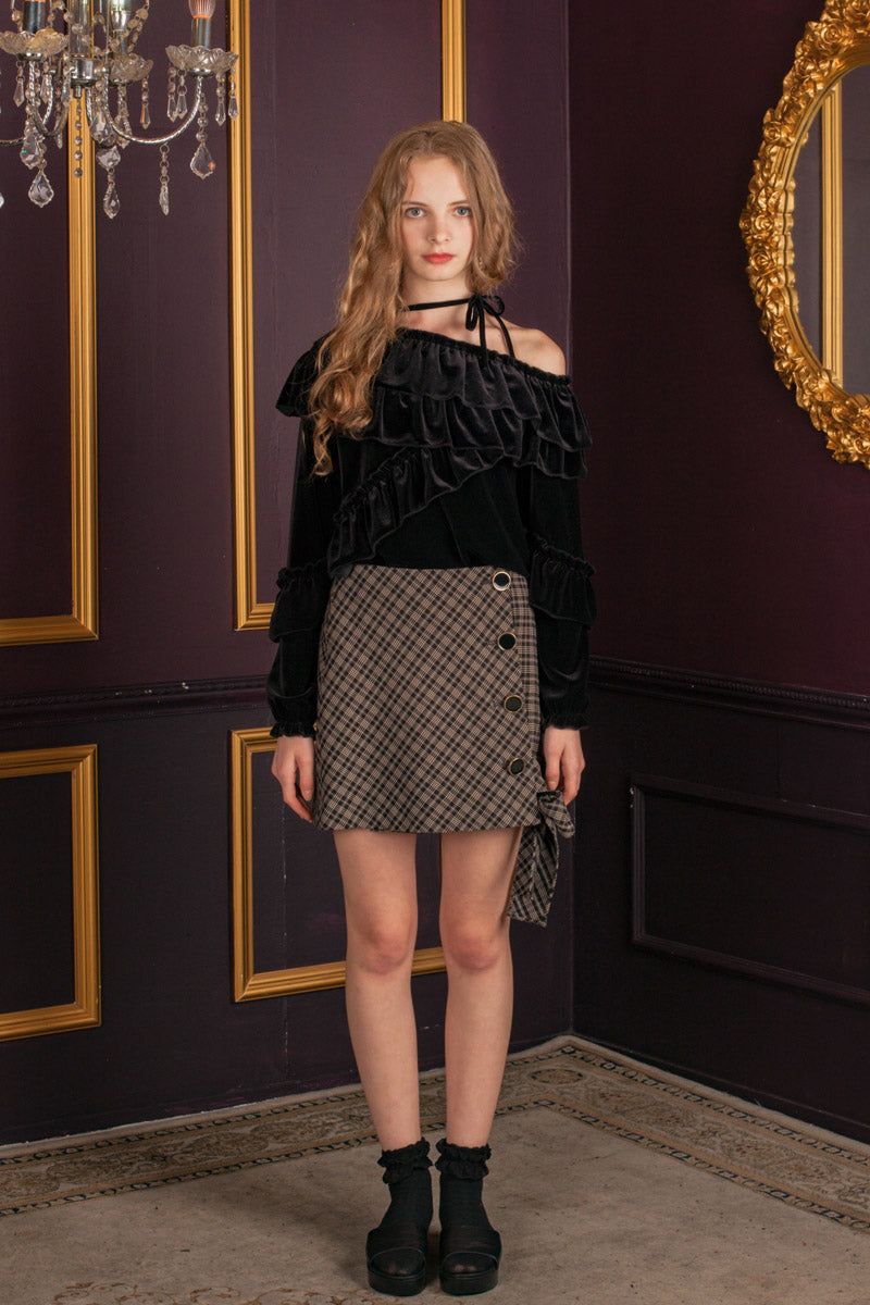 check ribbon skirt