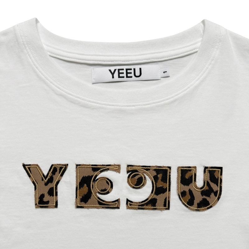 W LEOPARD APPLIQUE T-SHIRT (WHITE)