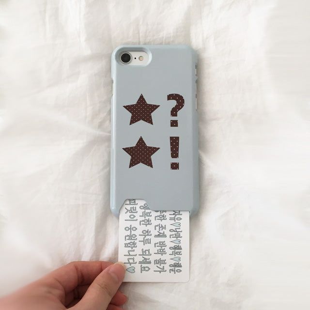 Dot Star Mint Sky Blue Card Wallet Glossy Hard Case