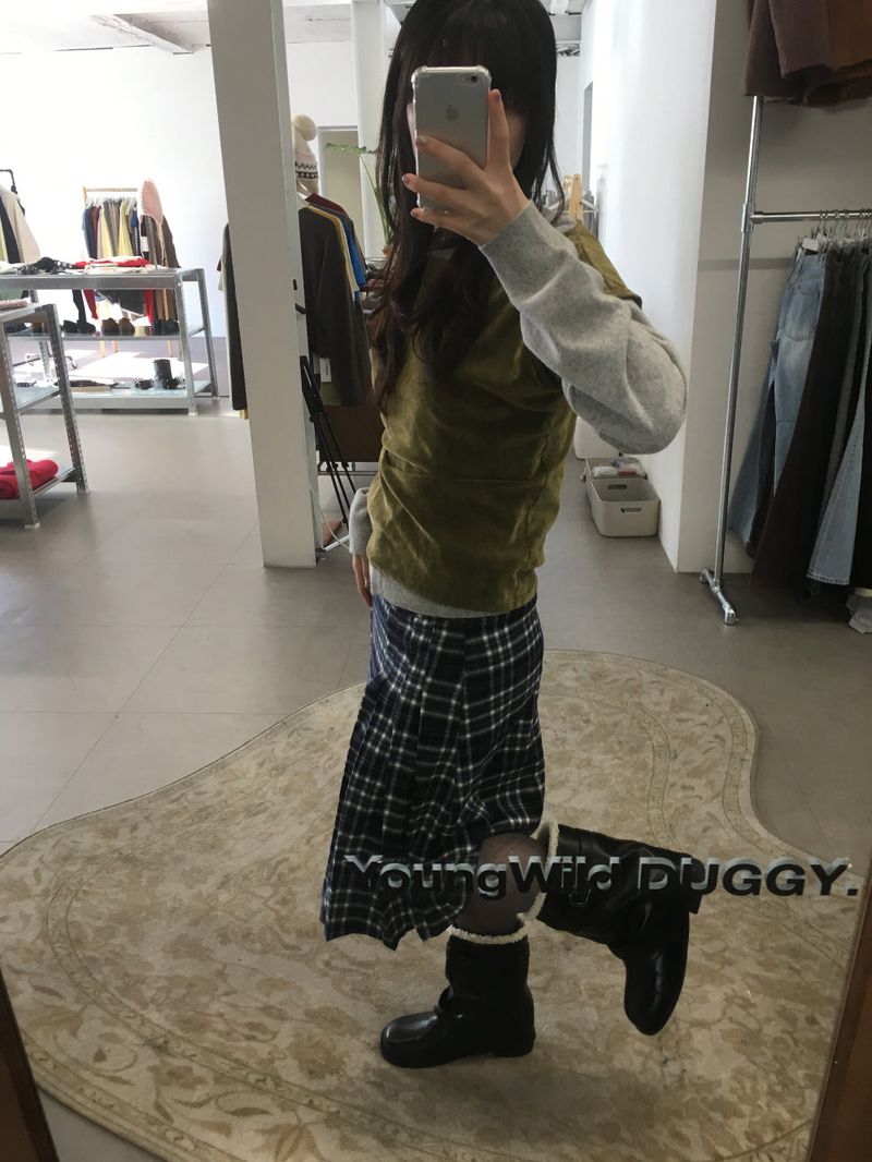 Silhouette check tights (3color)