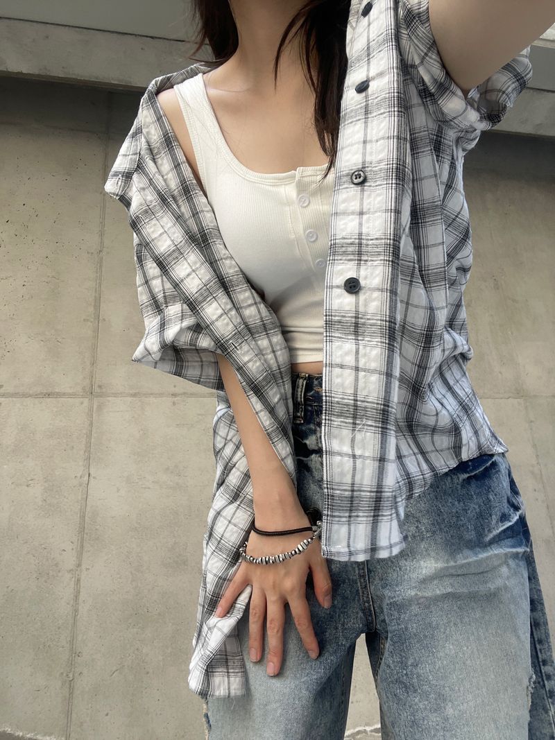 Oa Linkle Checkered Short Sleeve Shirt