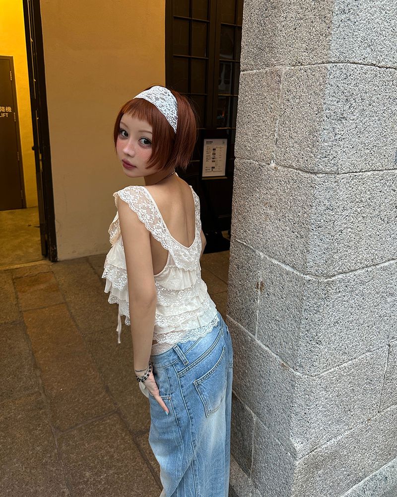 Zero Lace Cancan Frill Blouse