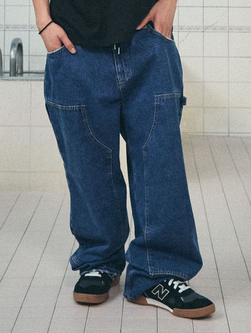 WORK WIDEFIT DENIM PANTS DEEP BLUE