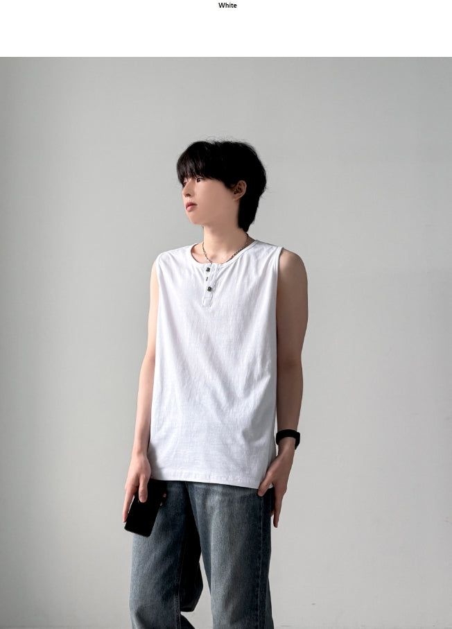 Luden Henley-Neck Sleeveless