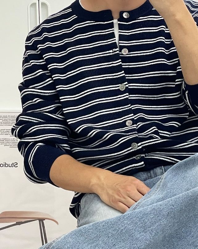 Tess Round Stripe Cardigan