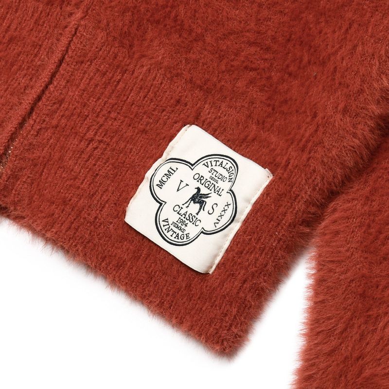 [LINE] Mohair Wool Blend Knit Zip-Up