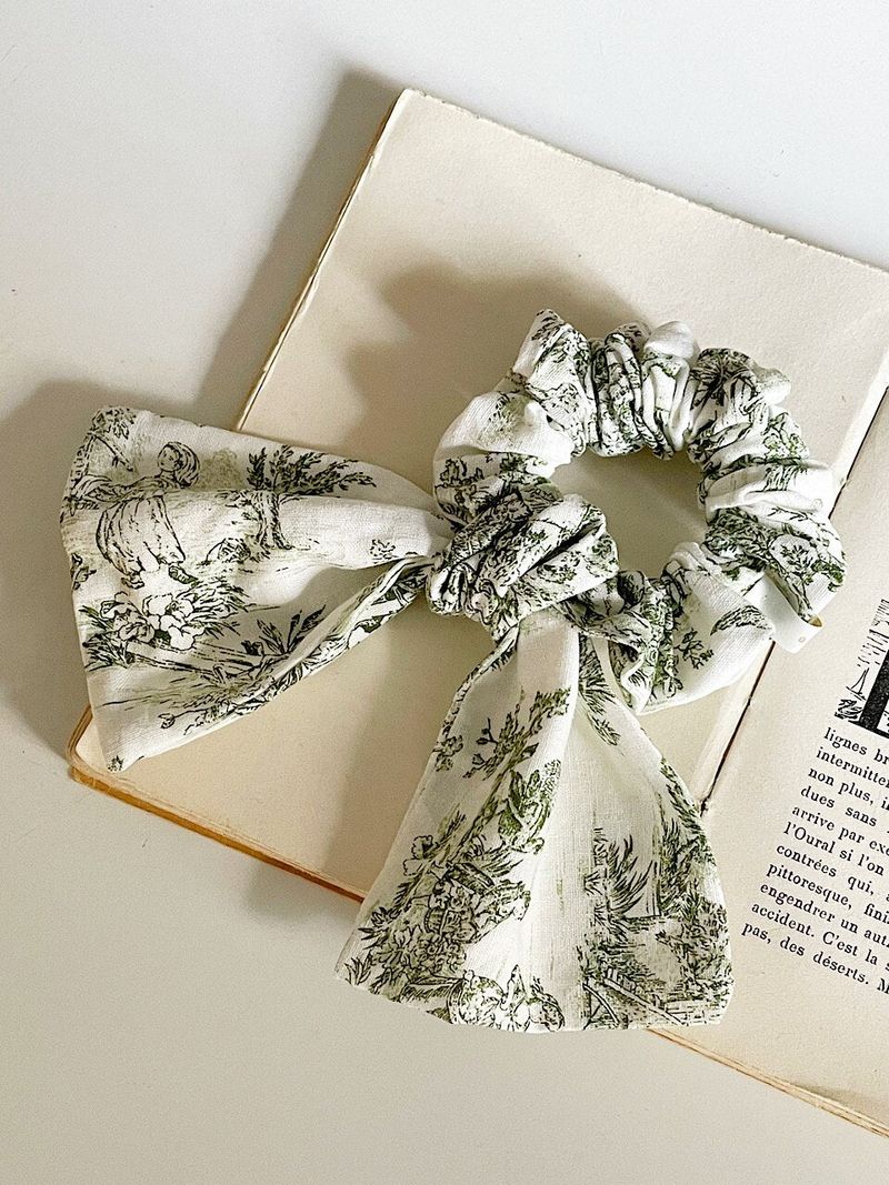 French Etoile Ruffle Scrunchie [Green]