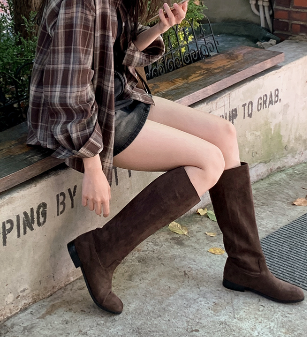 SHOPPERLAND(ショッパーランド)の「Suede Leather Long Boots (2color)(Shoes)」