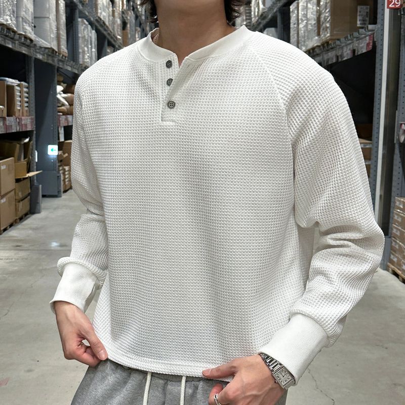 lemenne（ルメンヌ）の「LMN ワッフルヘンリーネックナッピングウォーマーロングスリーブT (3 colors)（トップス）」