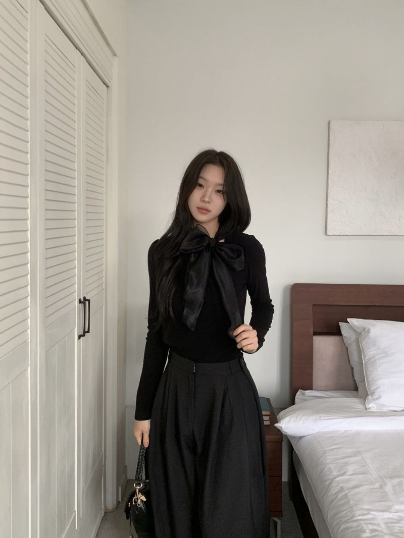 Tilly Tie Scarf Long Sleeve Top