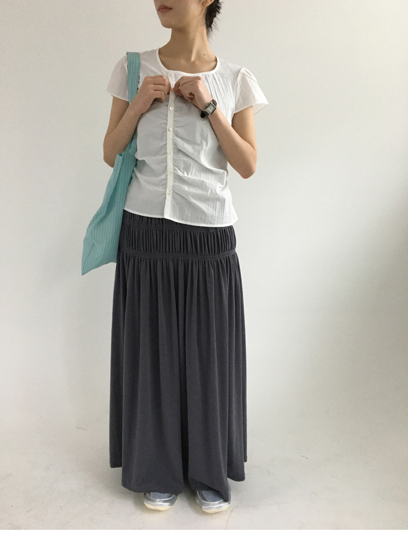 Sor Shirred Long Skirt (4color)