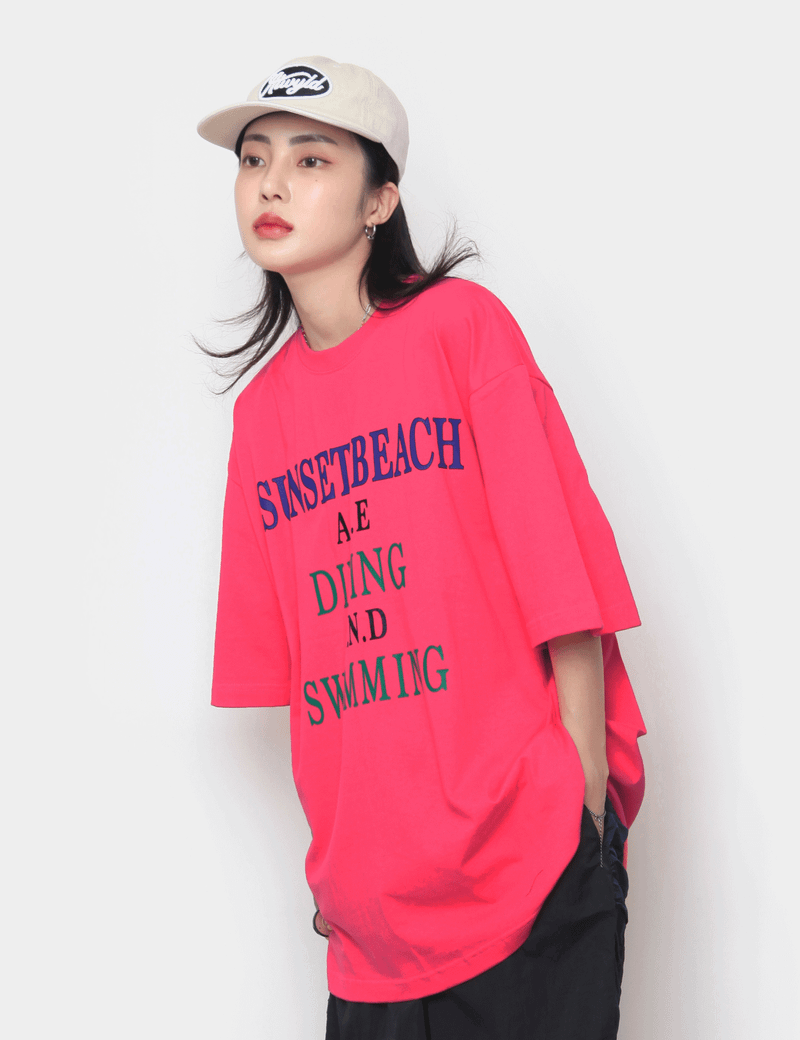 nutellike(ヌテールライク)の「Sunset Beach Short-Sleeved T-Shirt(Tops)」
