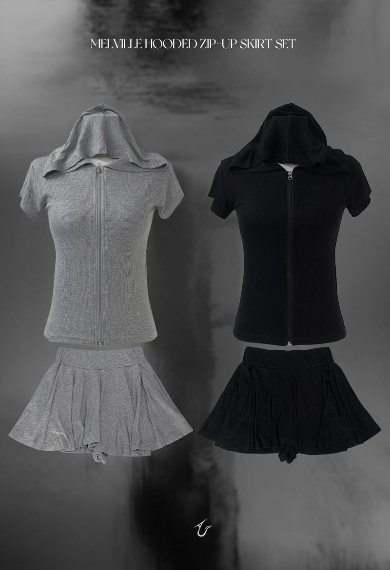 URBAN UNIQUE(アーバンユニーク)の「melville hooded zip-up skirt set (2color)(Dresses)」