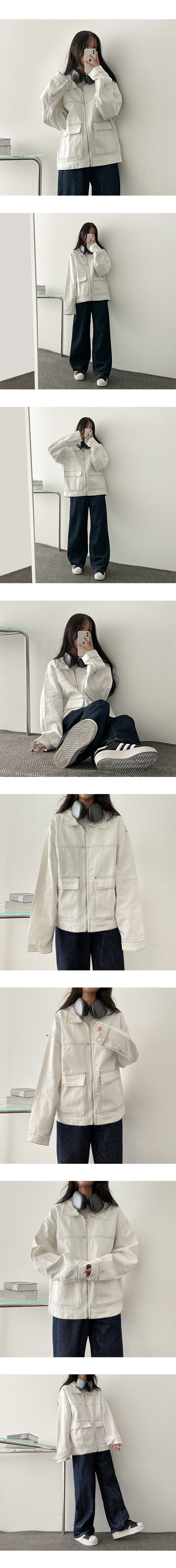 Launch stitch pocket boxy jacket