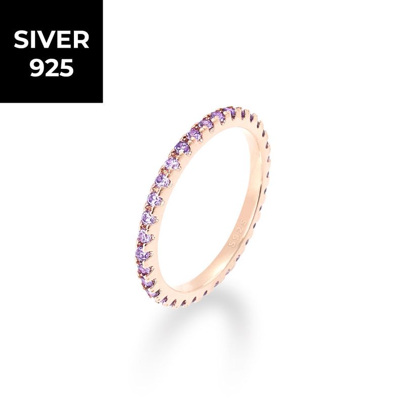 [S925] 2MM Violet Tennis Rilng (rosegold)