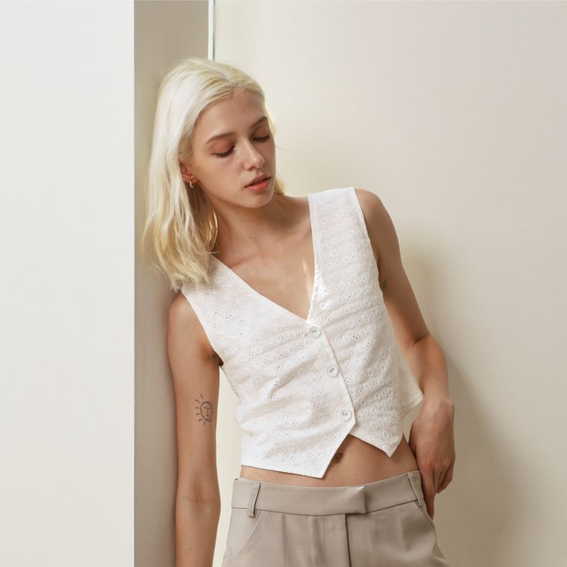 EVIE kimber VEST WHITE