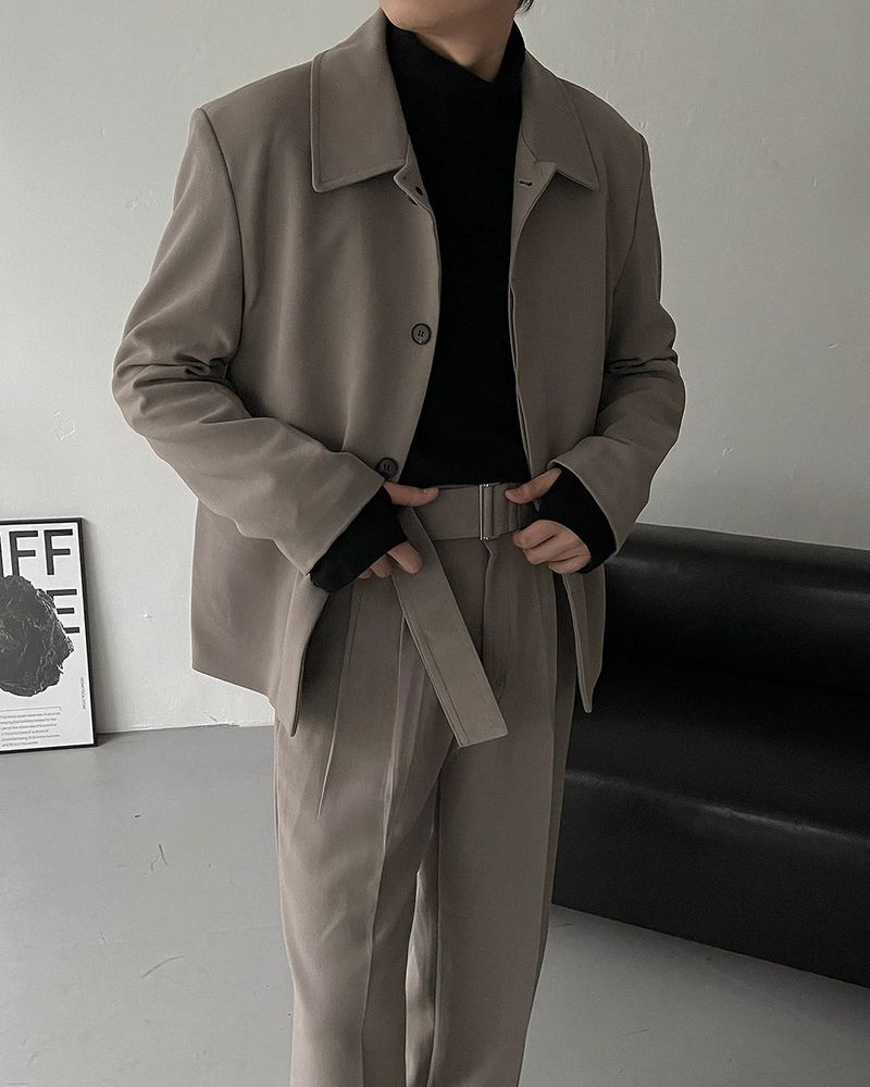 ECT Two-Tuck Belt Wide Slacks (2 colors)