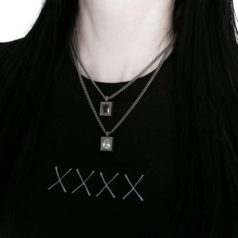 frame stone II necklace_IOLITE