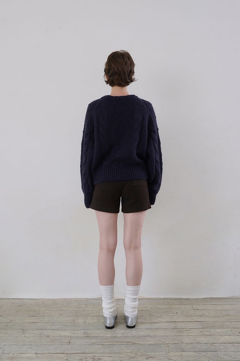 Cozy cable knit_navy