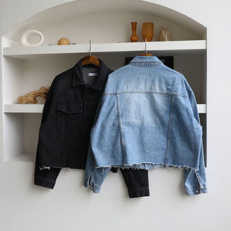 ASCLO Crop Cutting Denim Jacket (2color)