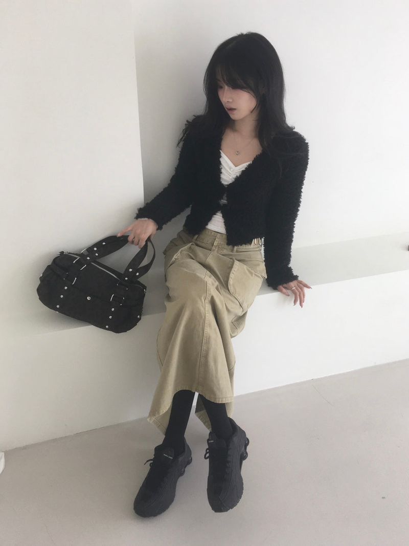 poodle fur cardigan