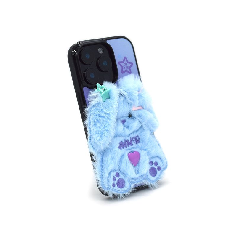 SUN CASE SHY RABBIT LIGHT BLUE (GLOSSY BLACK)