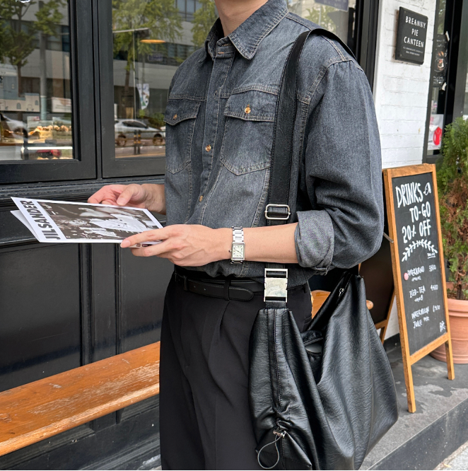 LMN Labo Semi-Over Button Denim Shirt (3 colors)