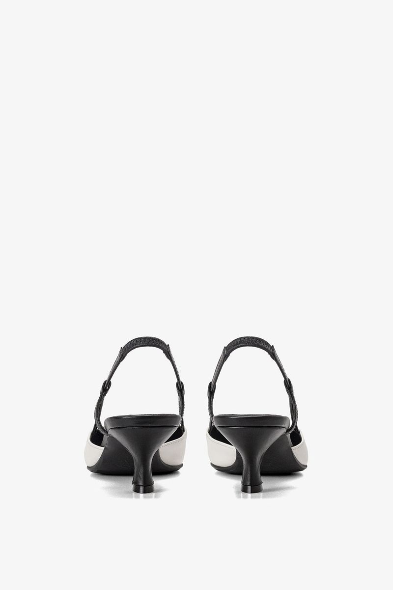 KITTEN SLINGBACK IN WHISPER WHITE&BLACK