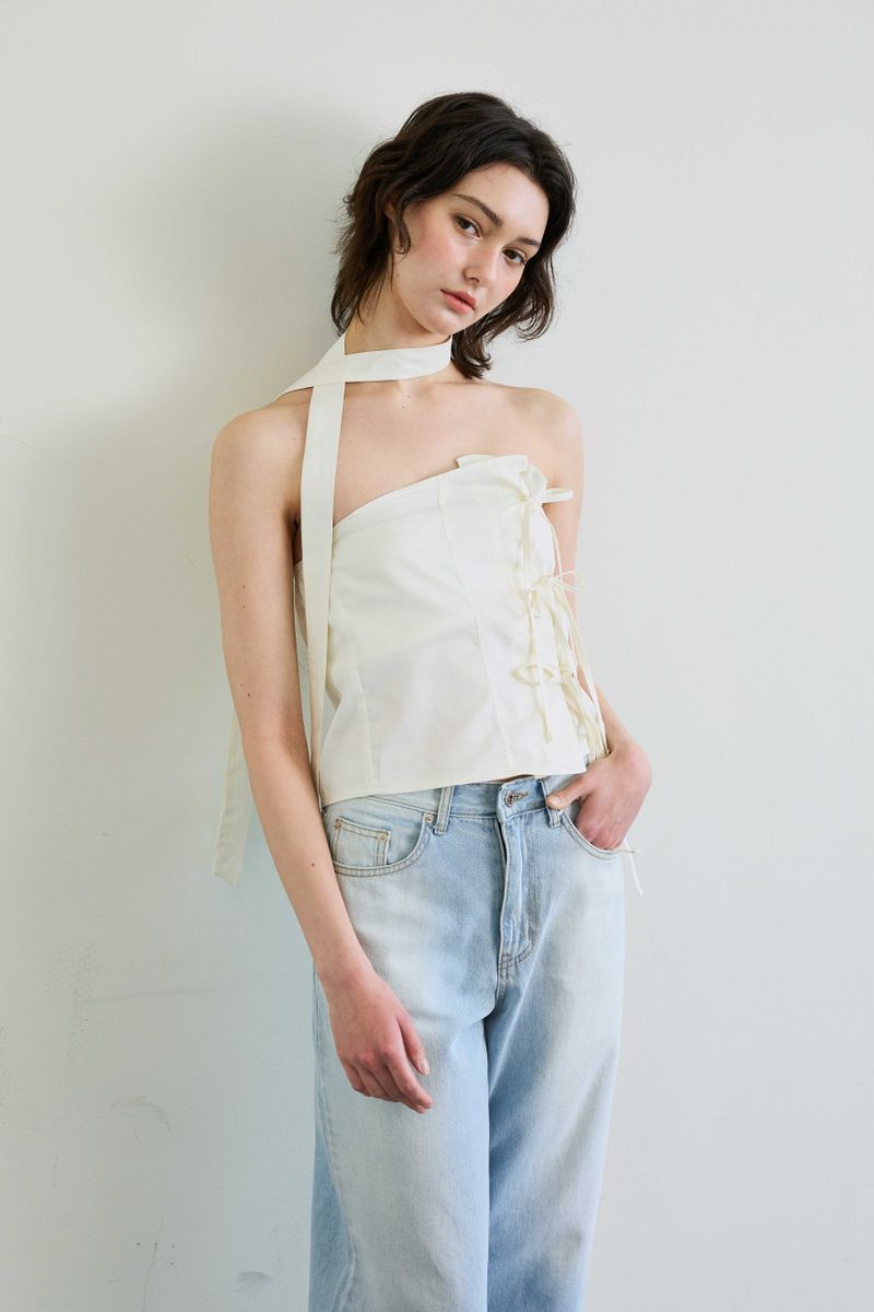 ELFIN SCARF TOP / BEIGE
