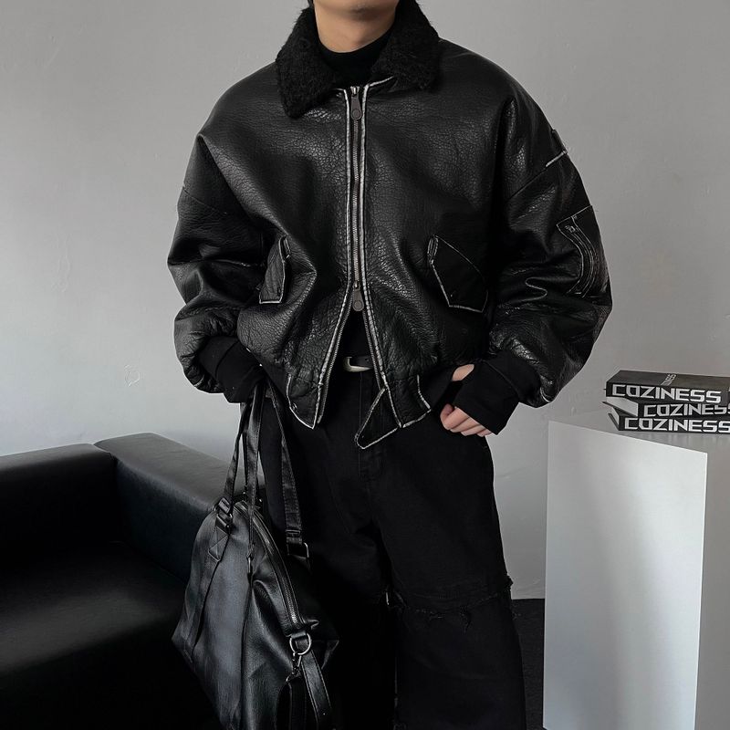 ALL Coyote Sealing Leather Bomber Jacket (2 colors)
