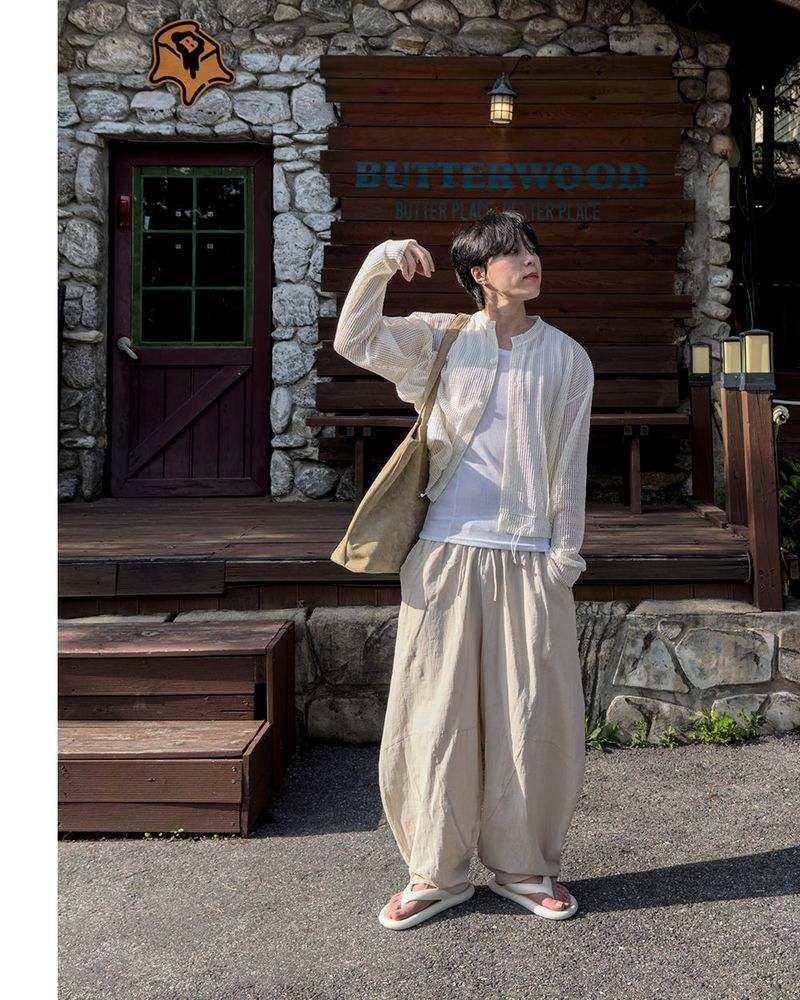 Beo Curved Linen Balloon Pants