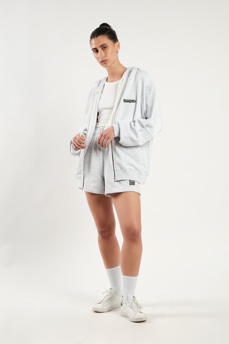 TEMPUS PATCH STANDARD HOOD ZIP-UP [WHITE MELANGE]