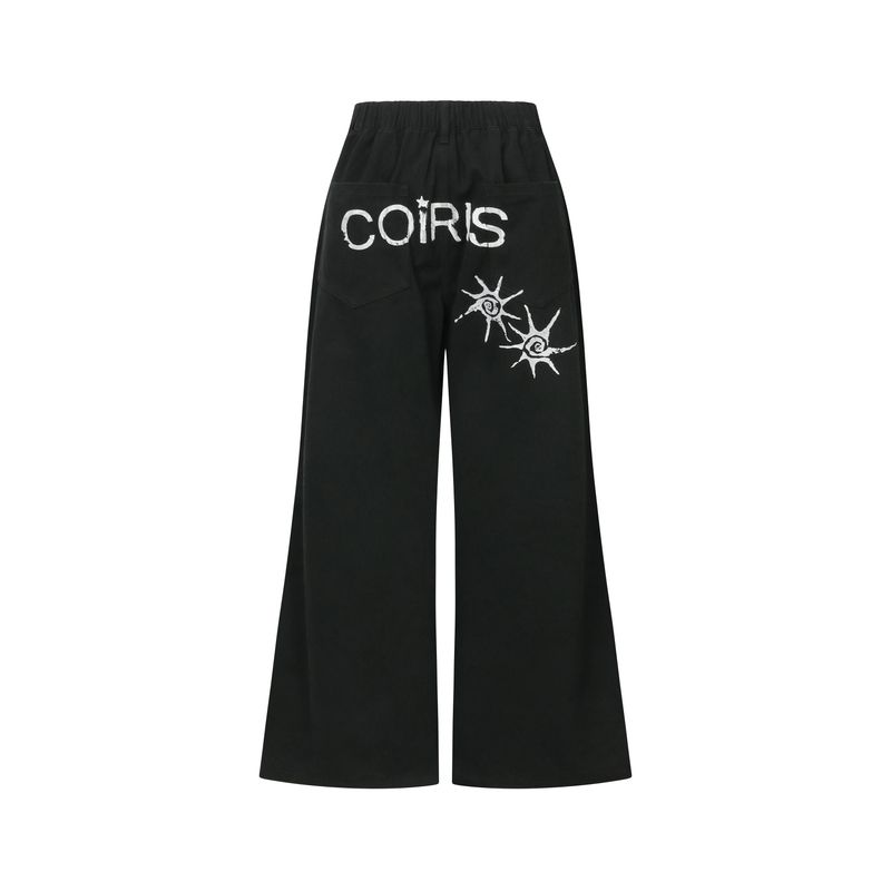 COIRIS（コイリス）の「ドレンバックダーティーロゴパラシュートコットンパンツ UNISEX (2COLOR)（パンツ）」