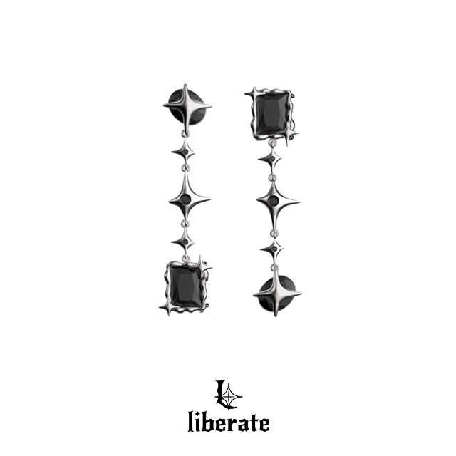 Black Twinkle Drop Earring