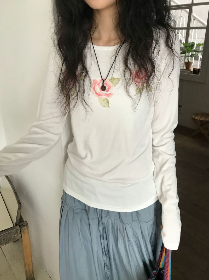 フラワー ロングスリーブレストップ