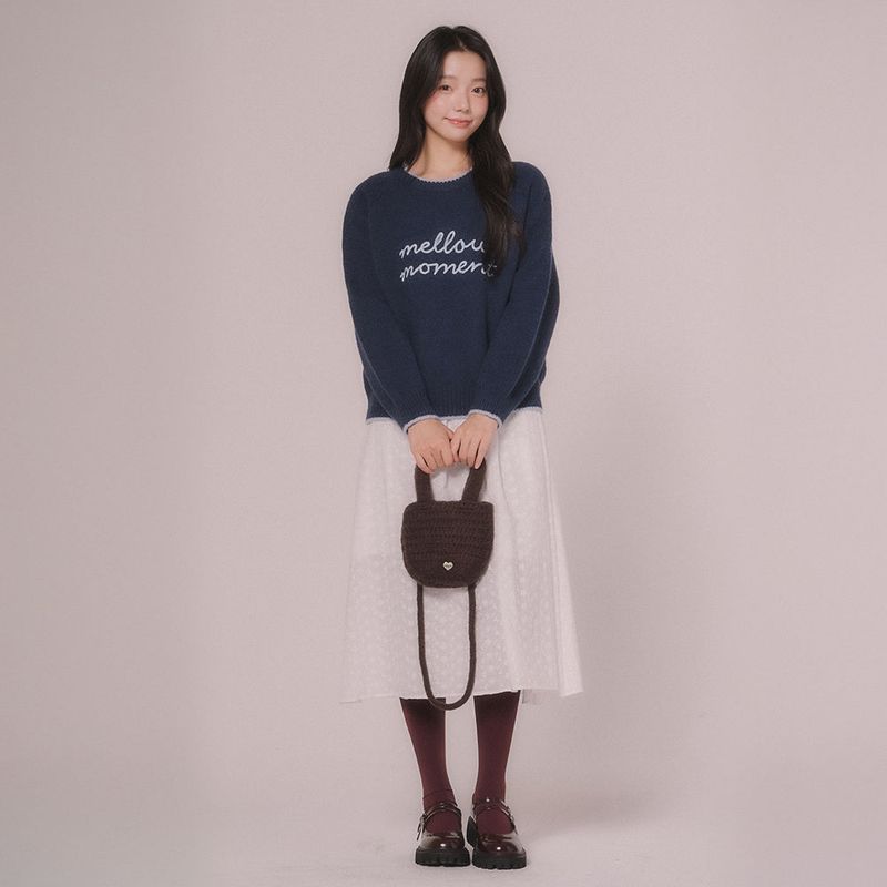 mellotory(メロートリー)の「HEART MINI KNITTING BAG (Deep Brown)(Bags)」